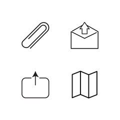 business simple outlined icons set