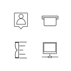 business simple outlined icons set