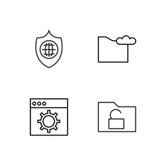 business simple outlined icons set