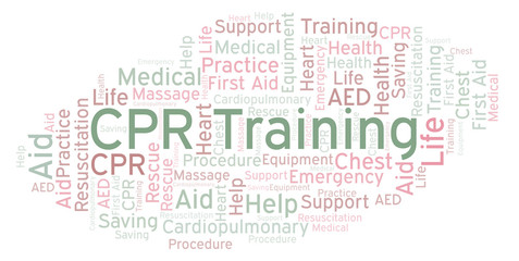 CPR Training word cloud, made with text only. - 225008228