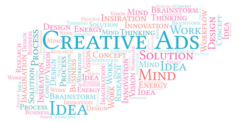 Fototapeta premium Creative Ads word cloud, made with text only.