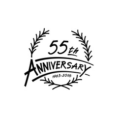 55 years design template. Vector and illustration. 55 years logo.