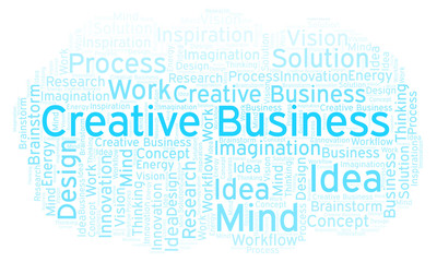 Creative Business word cloud, made with text only.