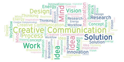 Obraz premium Creative Communication word cloud, made with text only.