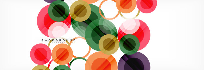 Abstract colorful geometric composition - multicolored circle background