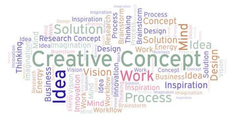 Creative Concept word cloud, made with text only.