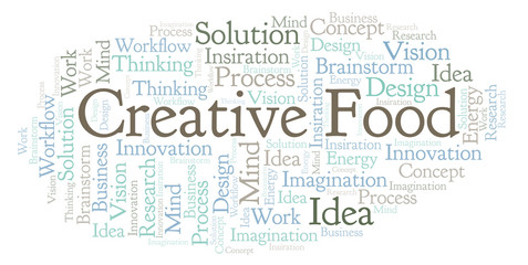 Fototapeta premium Creative Food word cloud, made with text only.