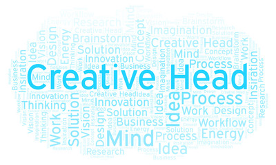 Fototapeta premium Creative Head word cloud, made with text only.