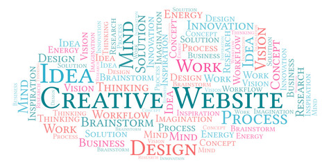 Obraz premium Creative Website word cloud, made with text only.