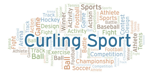 Obraz premium Curling Sport word cloud.
