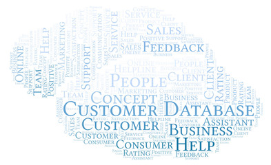 Obraz premium Customer Database word cloud.