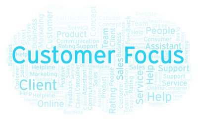 Fototapeta premium Customer Focus word cloud.
