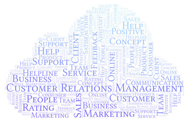 Obraz premium Customer Relations Management word cloud.