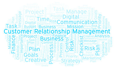 Fototapeta na wymiar Customer Relationship Management word cloud, made with text only.