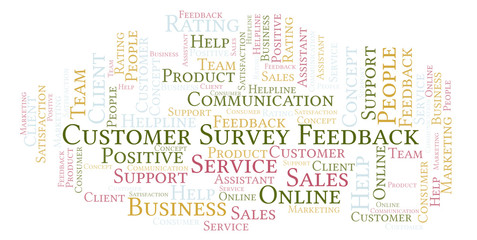 Customer Survey Feedback word cloud.