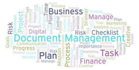 Fototapeta premium Document Management word cloud, made with text only.