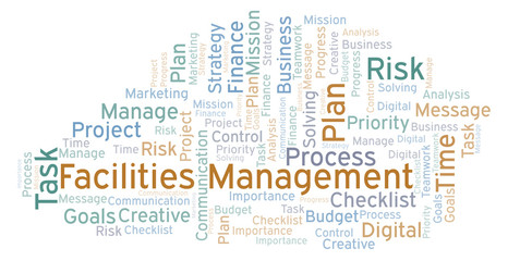 Fototapeta premium Facilities Management word cloud, made with text only.