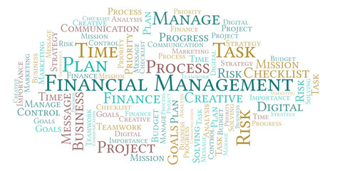 Fototapeta premium Financial Management word cloud, made with text only.