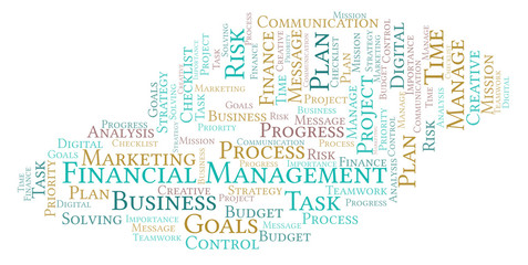 Fototapeta premium Financial Management word cloud, made with text only.