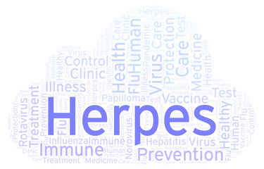 Obraz premium Herpes word cloud, made with text only.