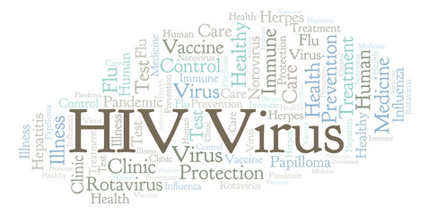 Obraz premium HIV Virus word cloud, made with text only.