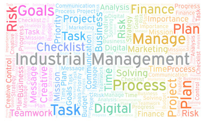 Fototapeta premium Industrial Management word cloud, made with text only.