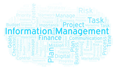 Fototapeta premium Information Management word cloud, made with text only.