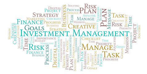 Fototapeta premium Investment Management word cloud, made with text only.