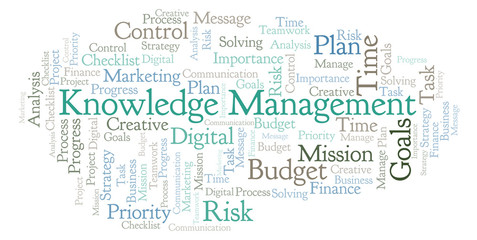 Fototapeta na wymiar Knowledge Management word cloud, made with text only.