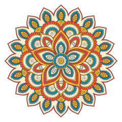 Ethnic ornamental mandala. Decorative design element. Hand drawn illustration