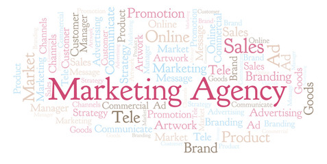 Fototapeta premium Word cloud with text Marketing Agency.