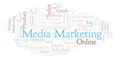 Word cloud with text Media Marketing.