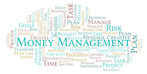 Obraz premium Money Management word cloud, made with text only.