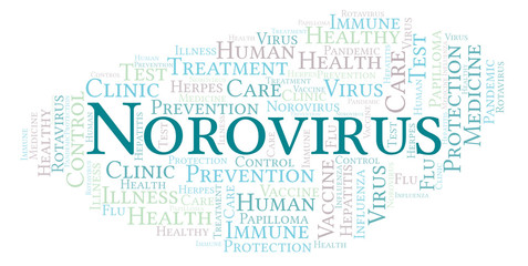 Norovirus word cloud, made with text only.