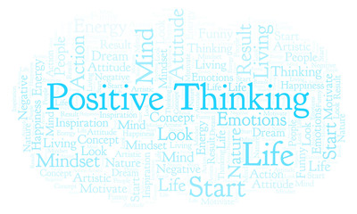 Fototapeta premium Positive Thinking word cloud, made with text only.