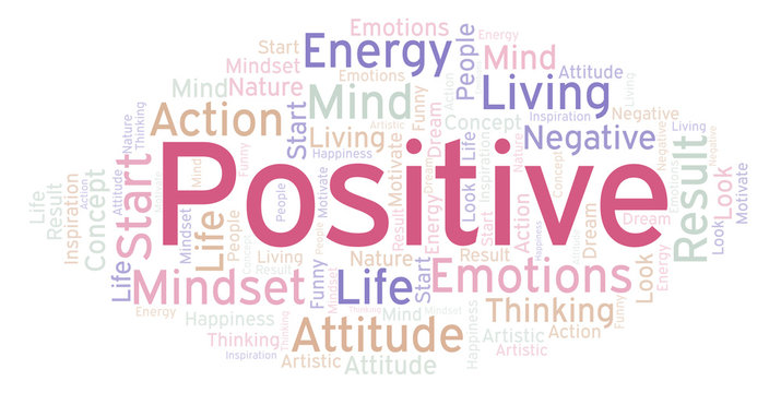 Positive word cloud, made with text only.