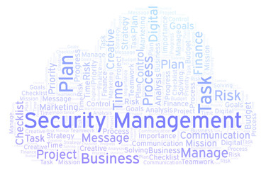 Security Management word cloud, made with text only.