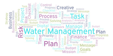 Fototapeta premium Water Management word cloud, made with text only.