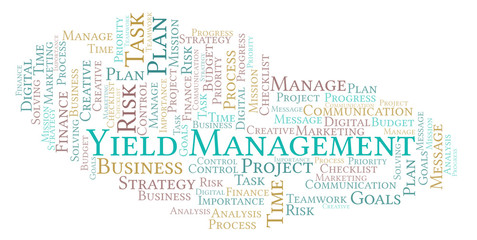 Obraz premium Yield Management word cloud, made with text only.