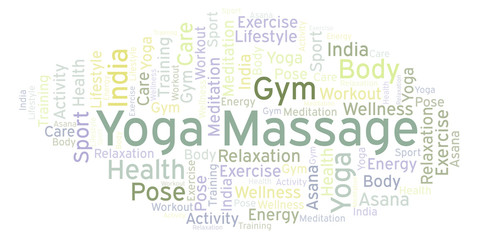 Yoga Massage word cloud.