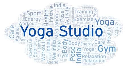 Obraz premium Yoga Studio word cloud.