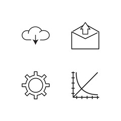 business simple outlined icons set