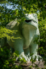 Dinosaur sculpture in the Crystal Palace public Park