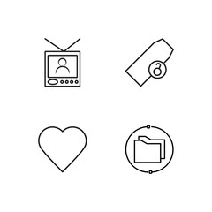 business simple outlined icons set