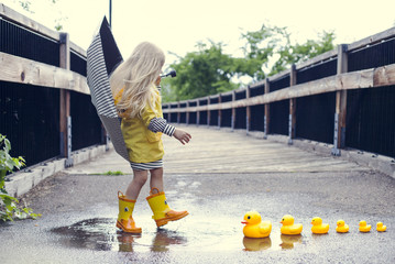 Girl with ducks