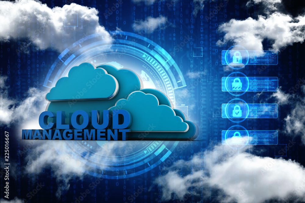 Poster 3d rendering file storage in cloud management
