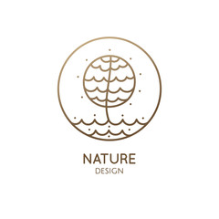 Round emblem of tree