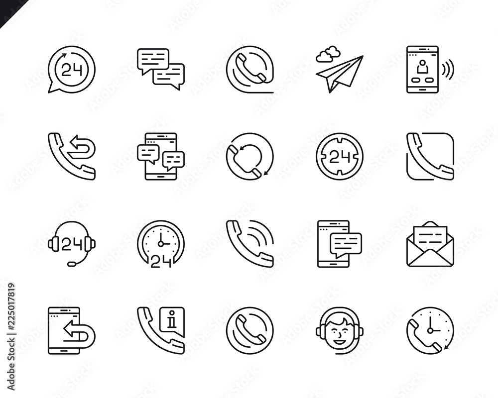 Poster Simple Set of Processing Related Vector Line Icons. Linear Pictogram Pack. Editable Stroke. 48x48 Pixel Perfect Icons.