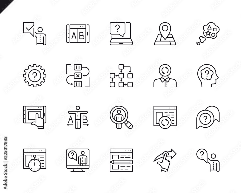 Fototapete simple set of ux related vector line icons. linear pictogram pack. editable stroke. 48x48 pixel perf