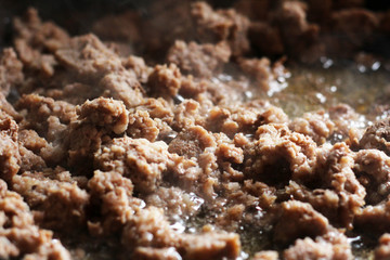 Minced meat cooked